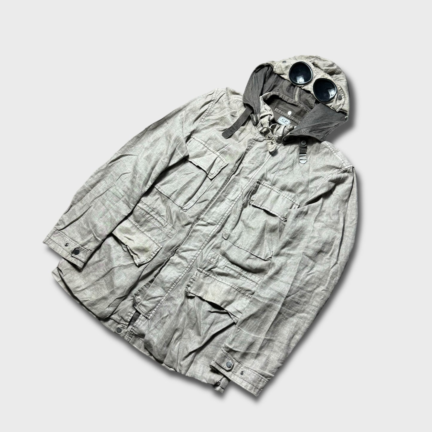 CP Company Lino-Flax Goggle Hooded Field Jacket L