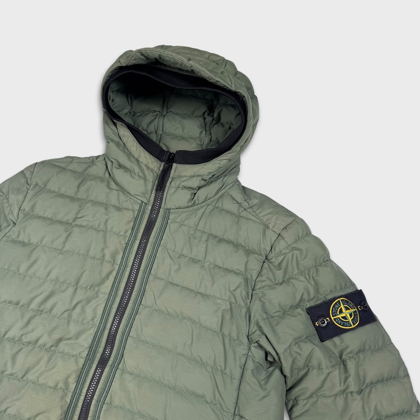 Stone Island Olive Green O-Cotton / R-Nylon Puffer Jacket S