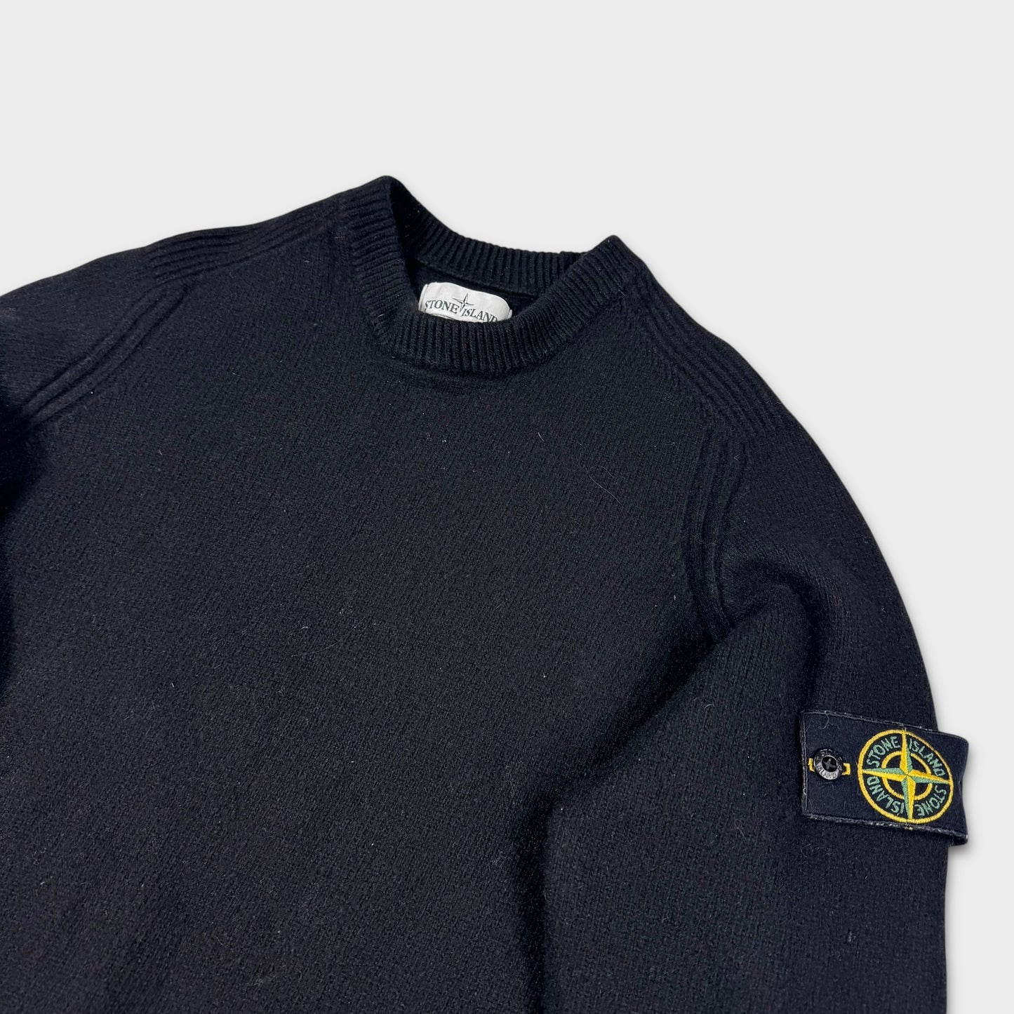 Stone Island Black Knit Jumper L
