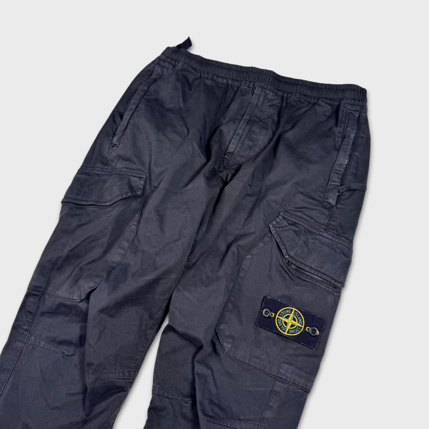 Stone Island Black Tela Cargo Pants W34