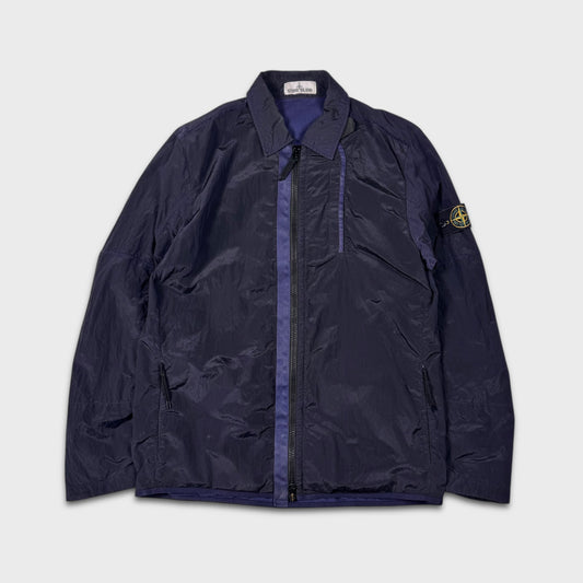 Stone Island Navy Lined Nylon Metal Overshirt Jacket L