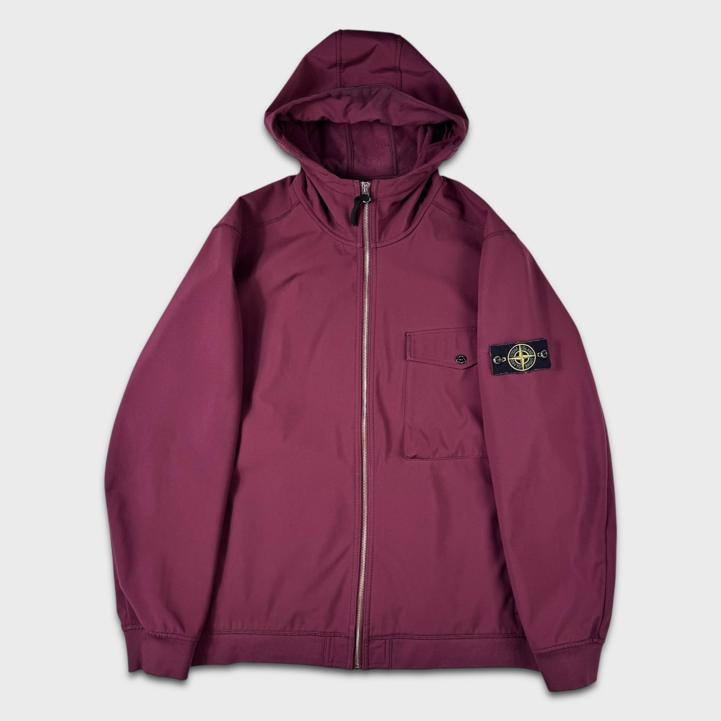 Stone Island Burgundy Soft Shell-R Jacket 3XL