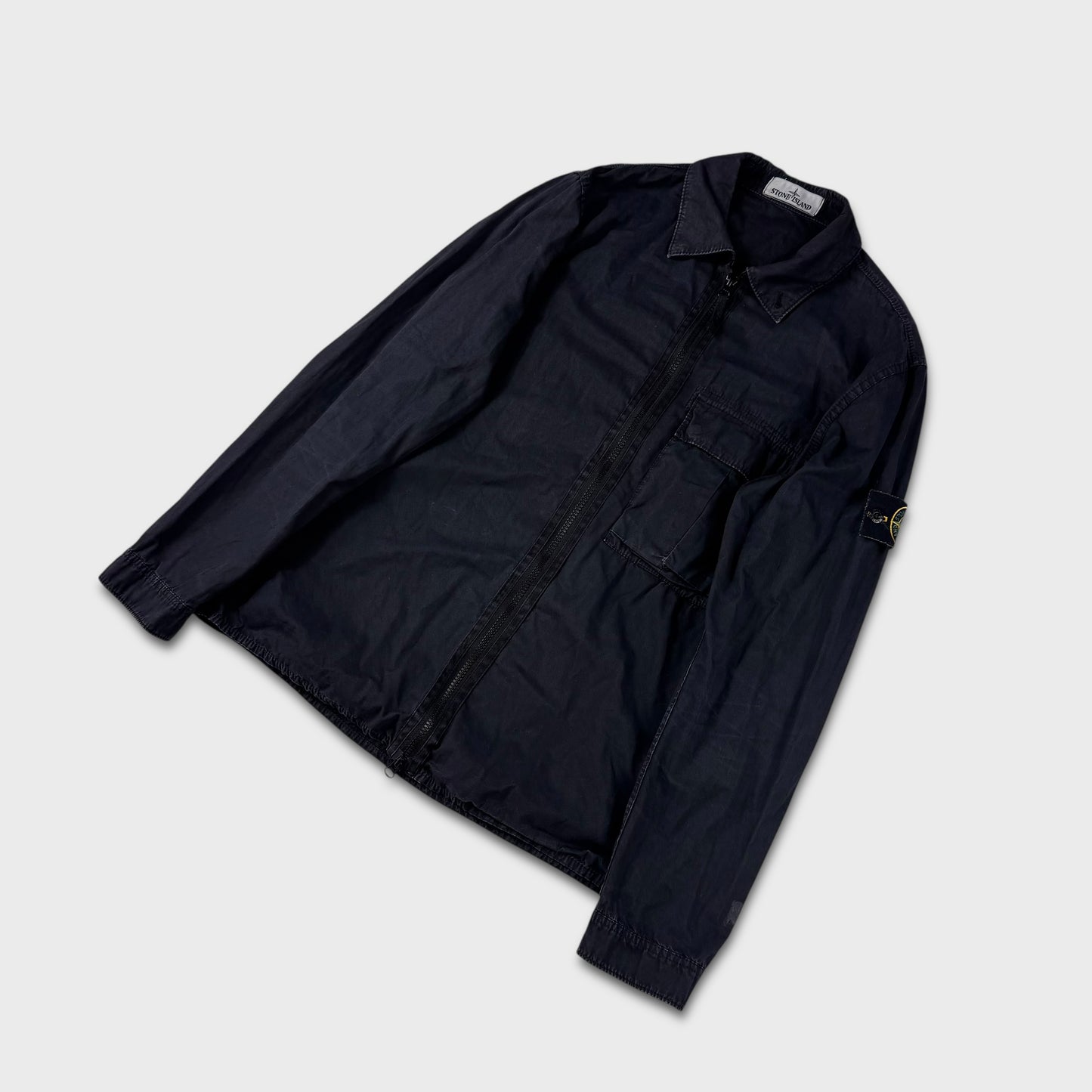 Stone Island Navy Full Zip Overshirt M
