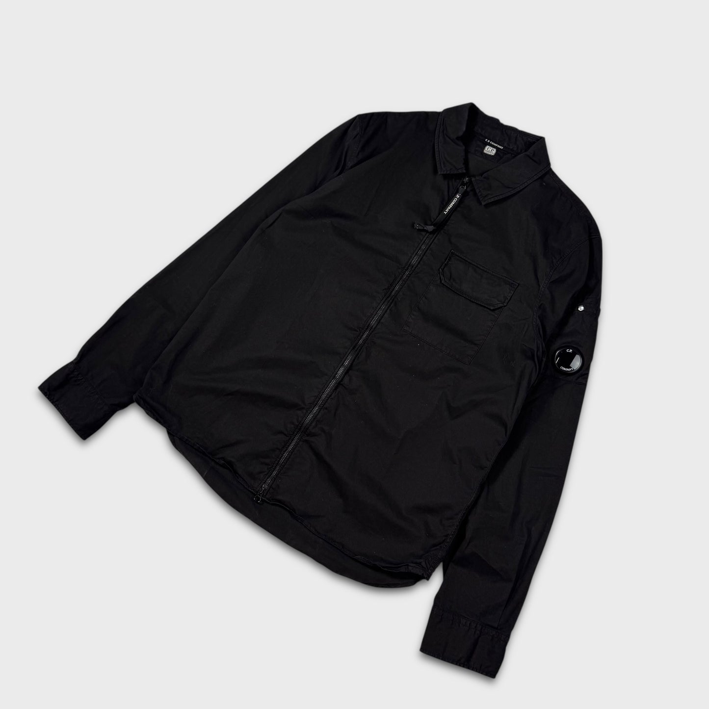 CP Company Black Full Zip Lens Overshirt L