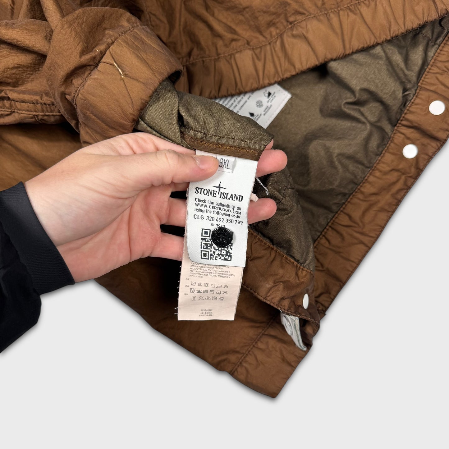 Stone Island Brown Membrana TC Jacket 3XL