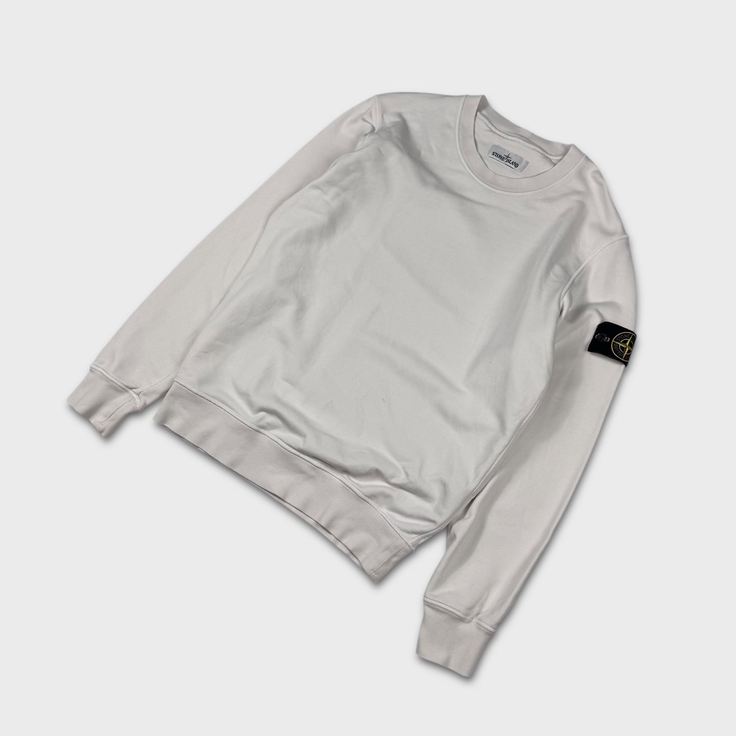 Stone Island White Crewneck Sweatshirt M