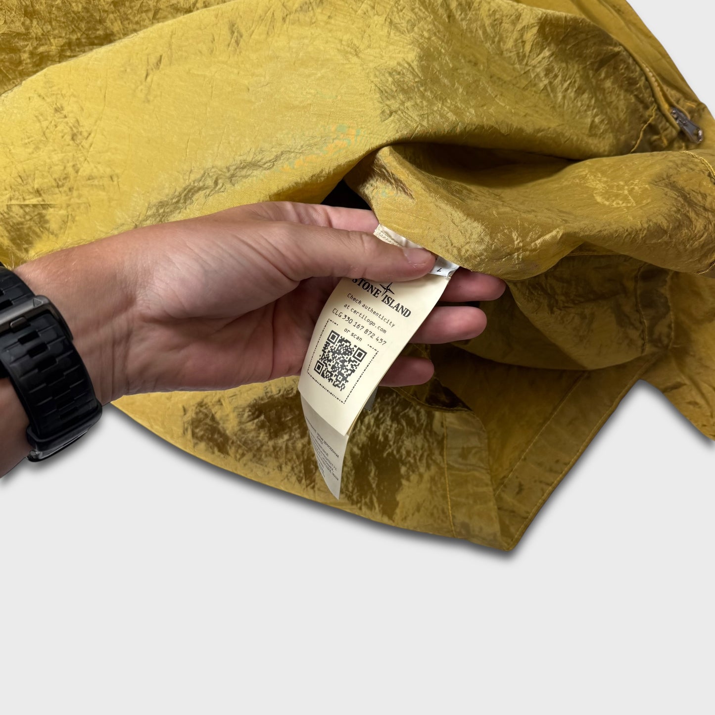Stone Island Yellow Nylon Metal Overshirt Jacket L