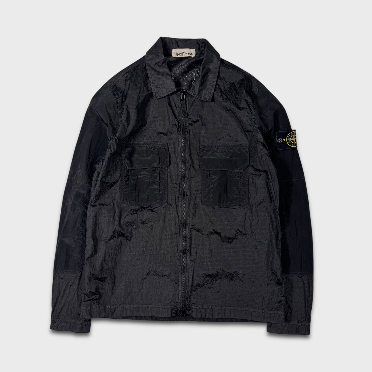 Stone Island Black Nylon Metal Ripstop Overshirt M