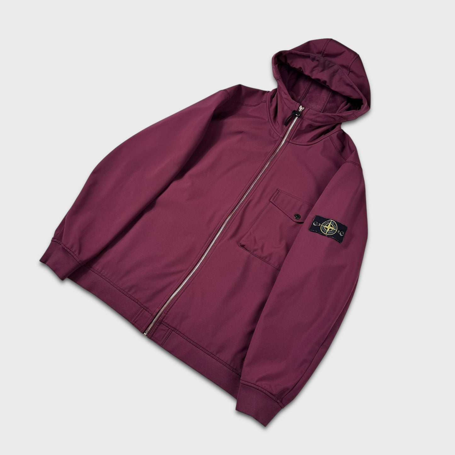 Stone Island Burgundy Soft Shell-R Jacket 3XL