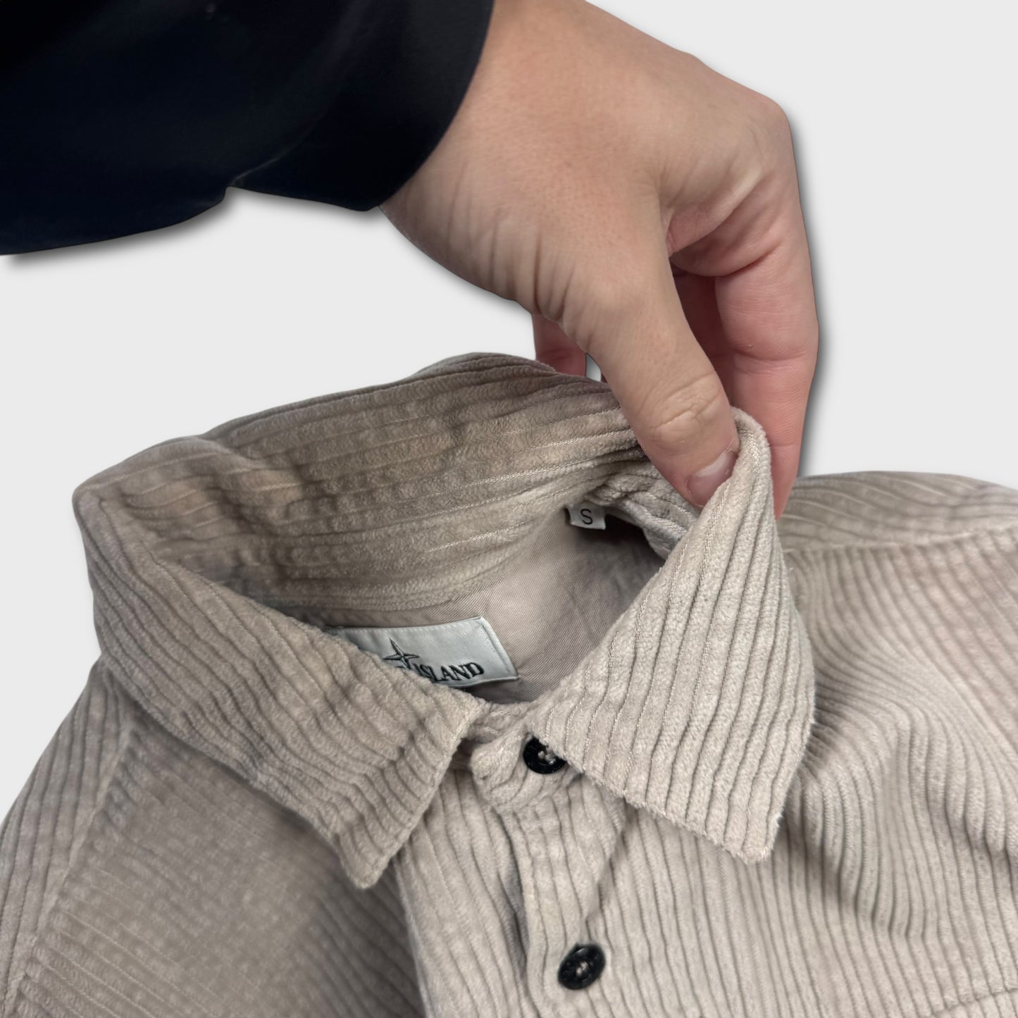 Stone Island Grey Cord Overshirt S