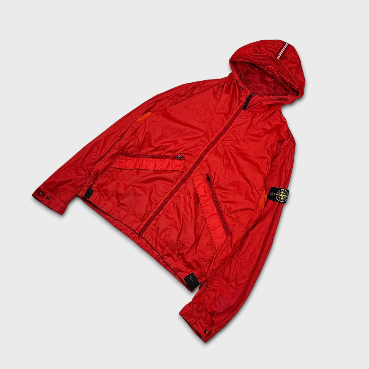 Stone Island Red Membrana-TC Hooded Jacket XXL