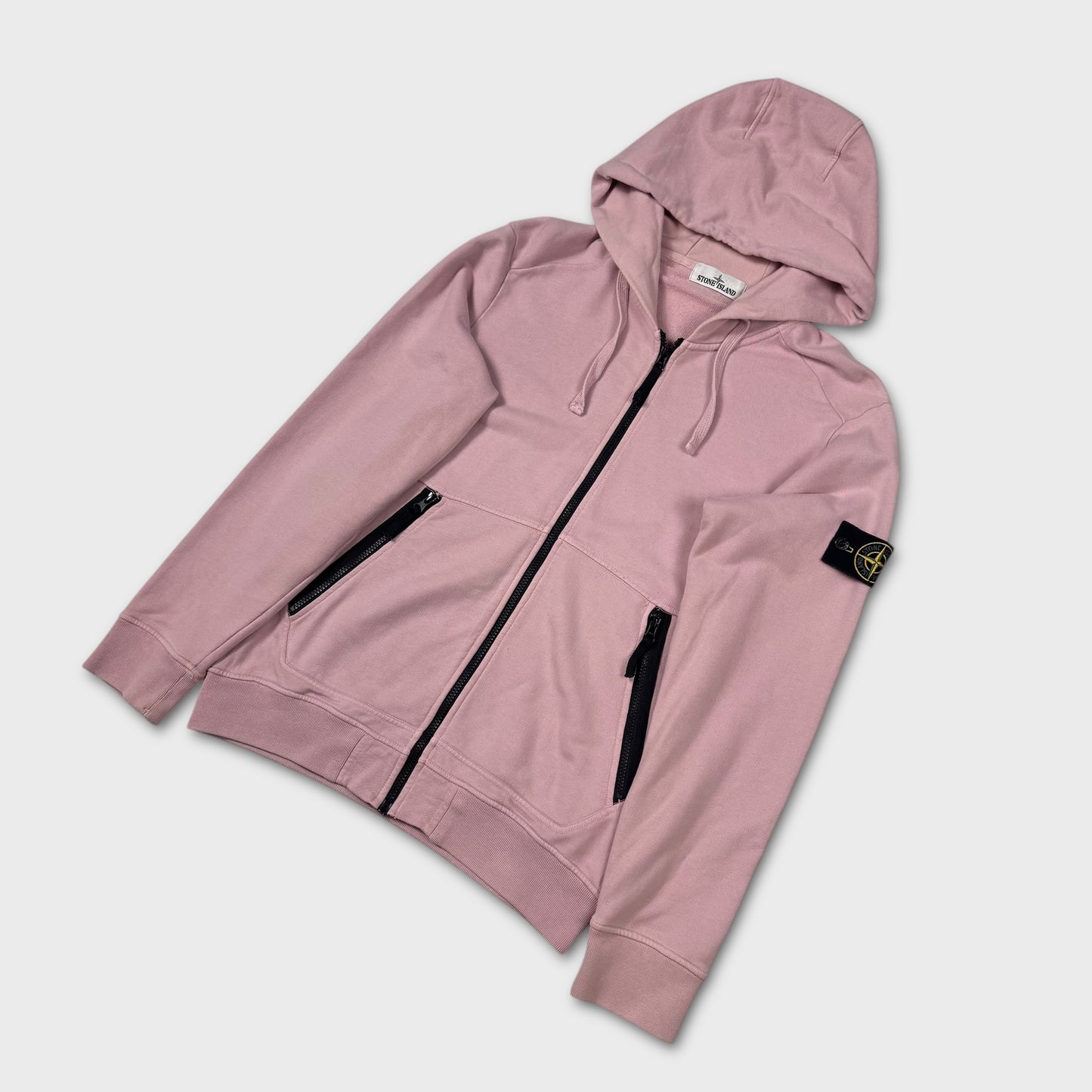Stone Island Pink Zip Hoodie L