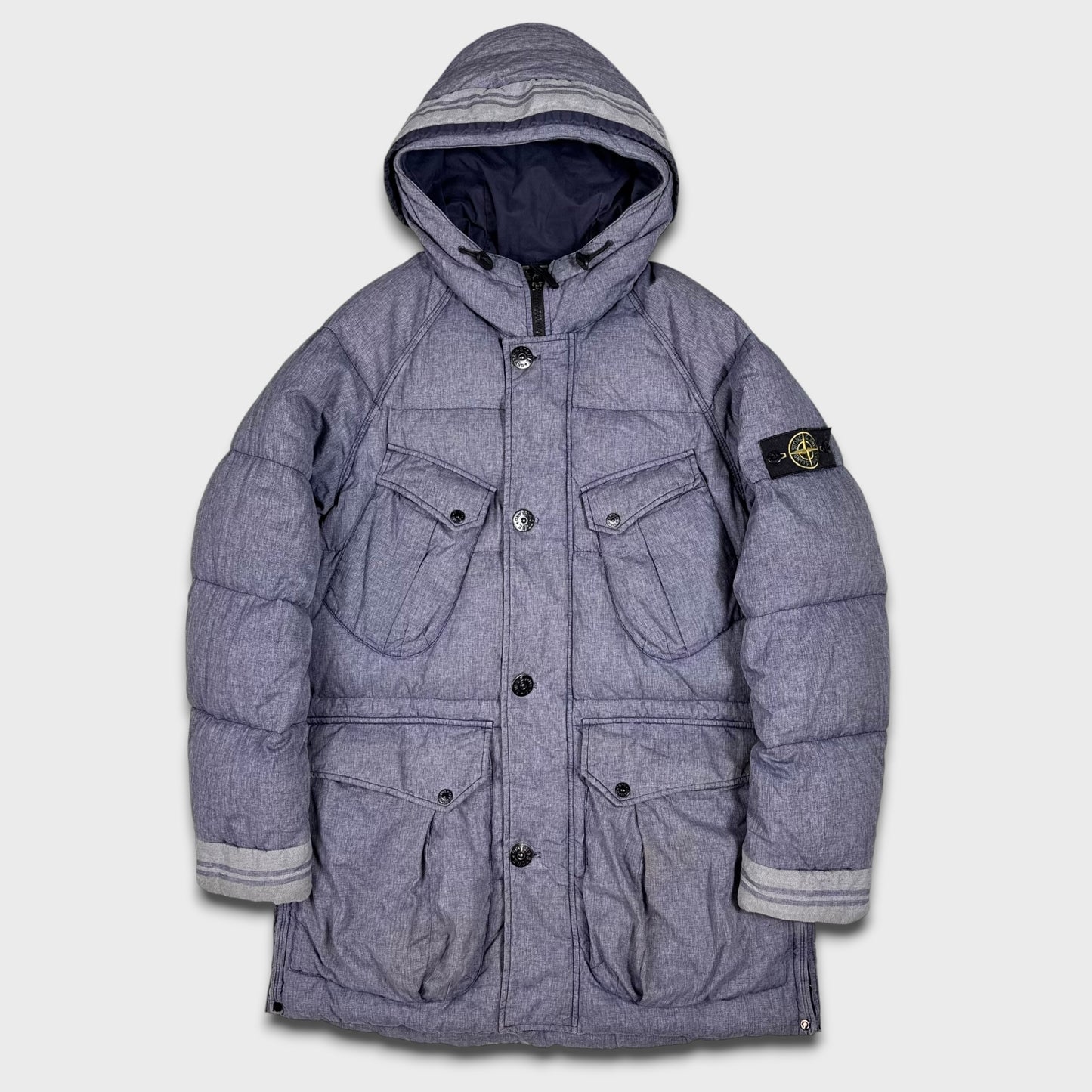 Stone Island Mixed Fibre Watro Tela Down Parka Jacket L
