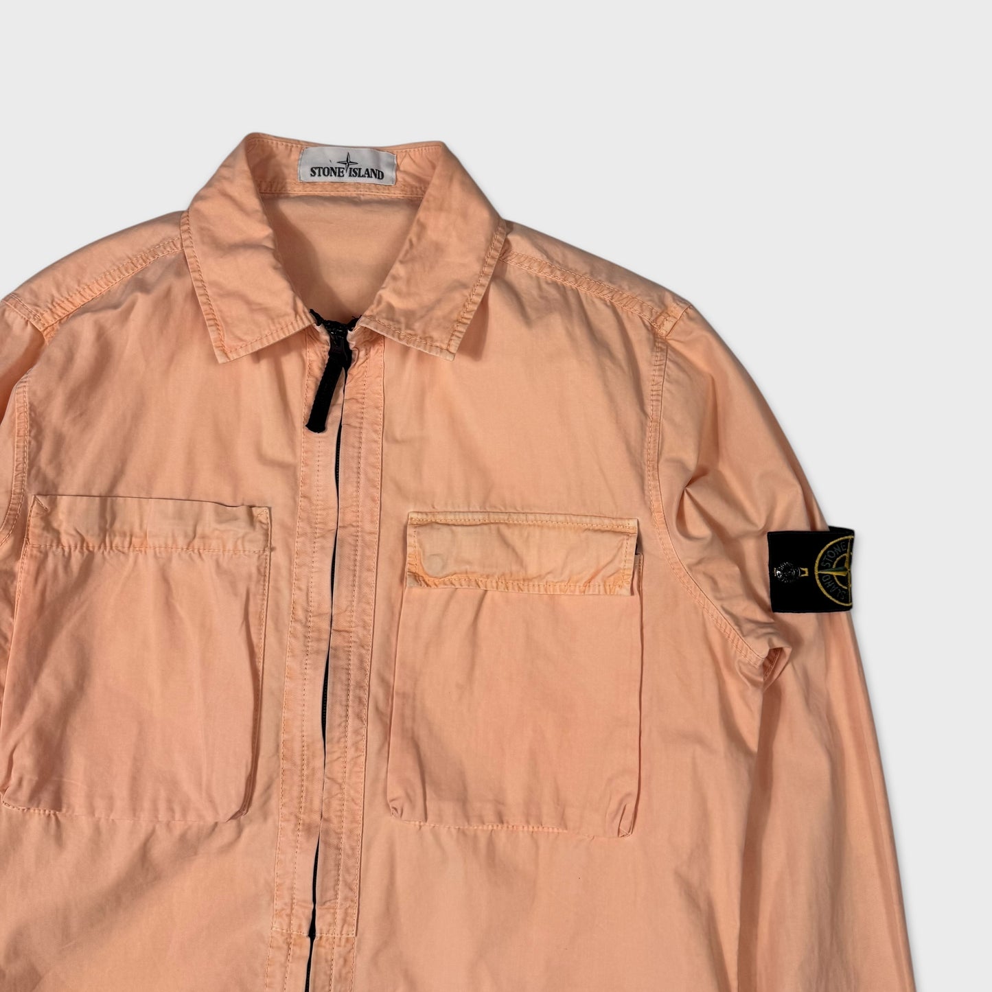 Stone Island Peach Full Zip Overshirt L