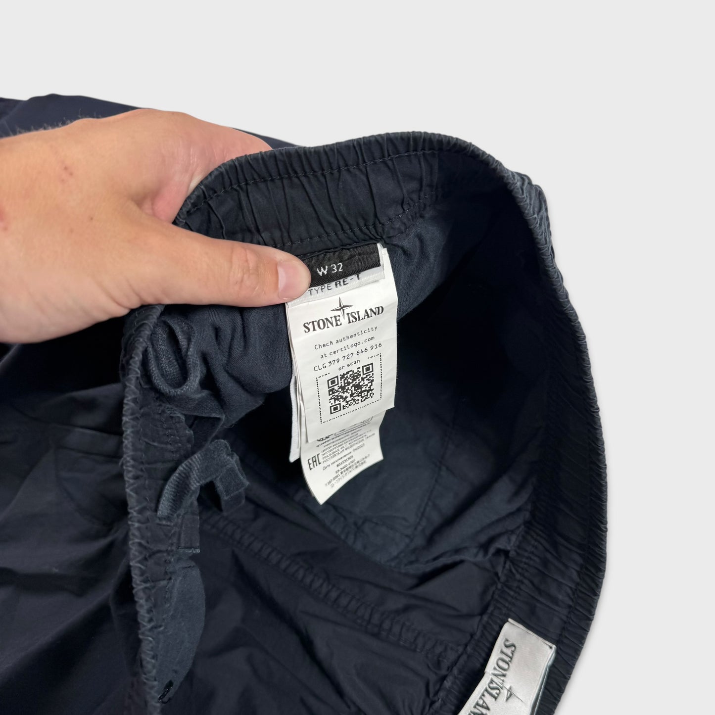 Stone Island Navy Tela Cargo Pants W32