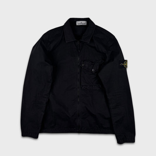 Stone Island Black Full Zip Overshirt M