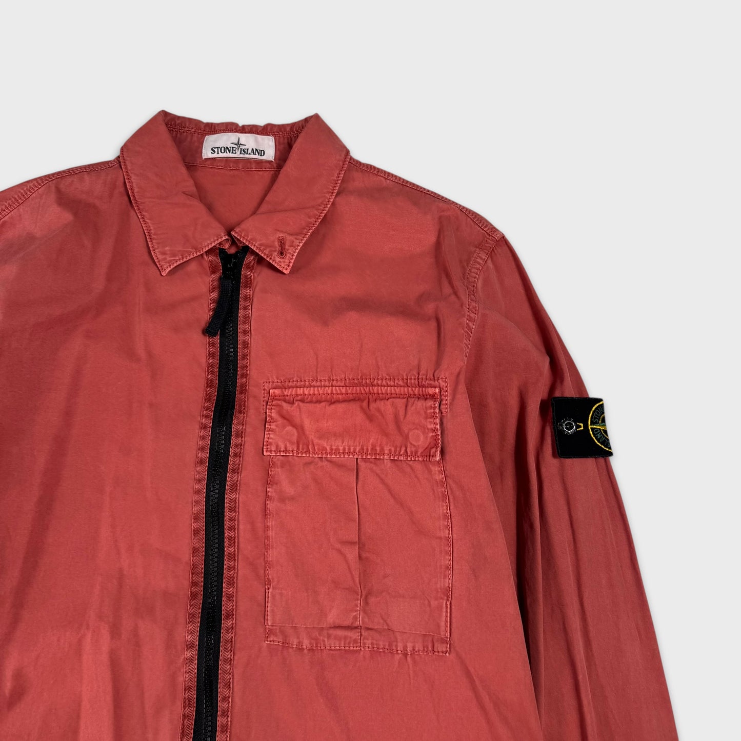 Stone Island Rust Red Zip Overshirt M