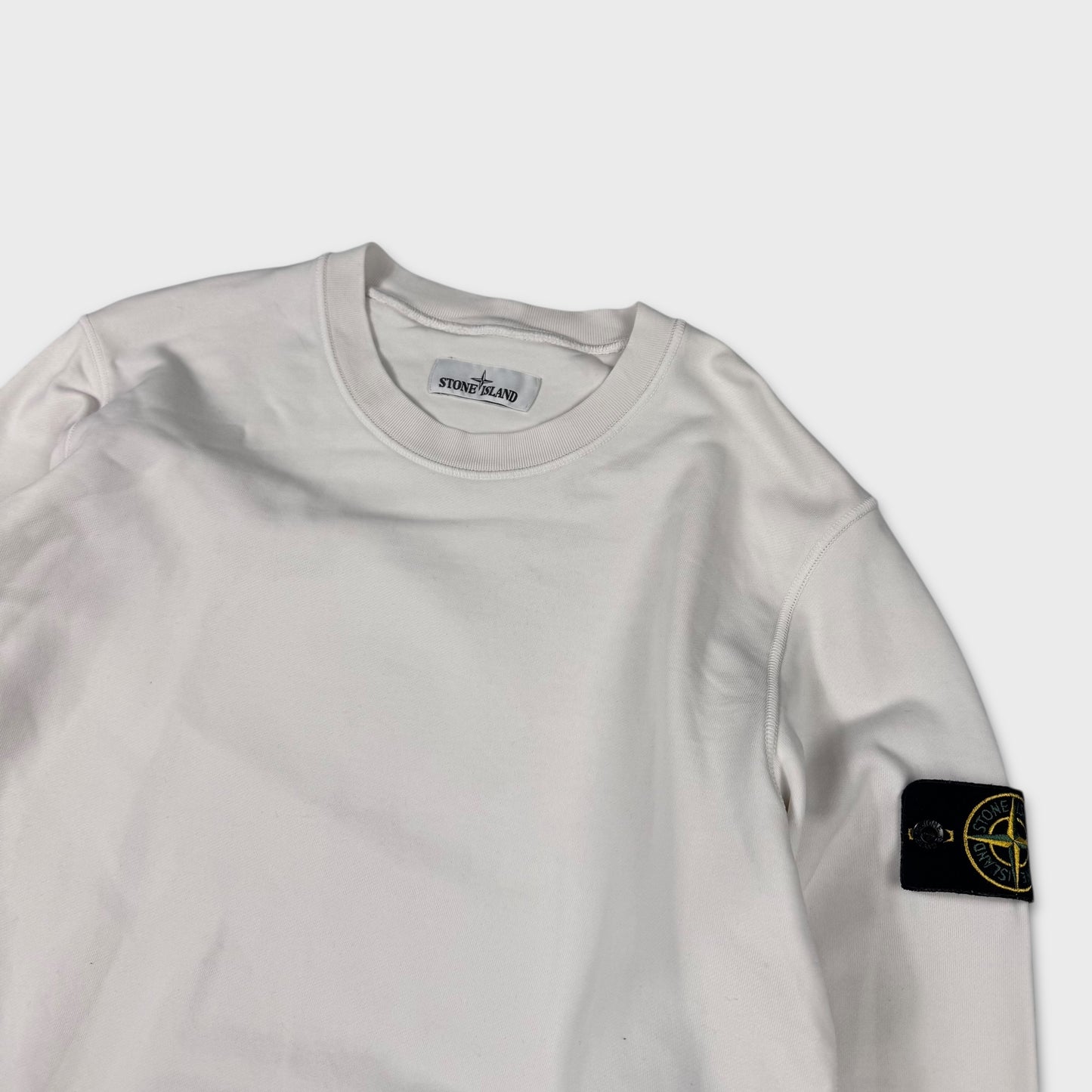 Stone Island White Crewneck Sweatshirt M