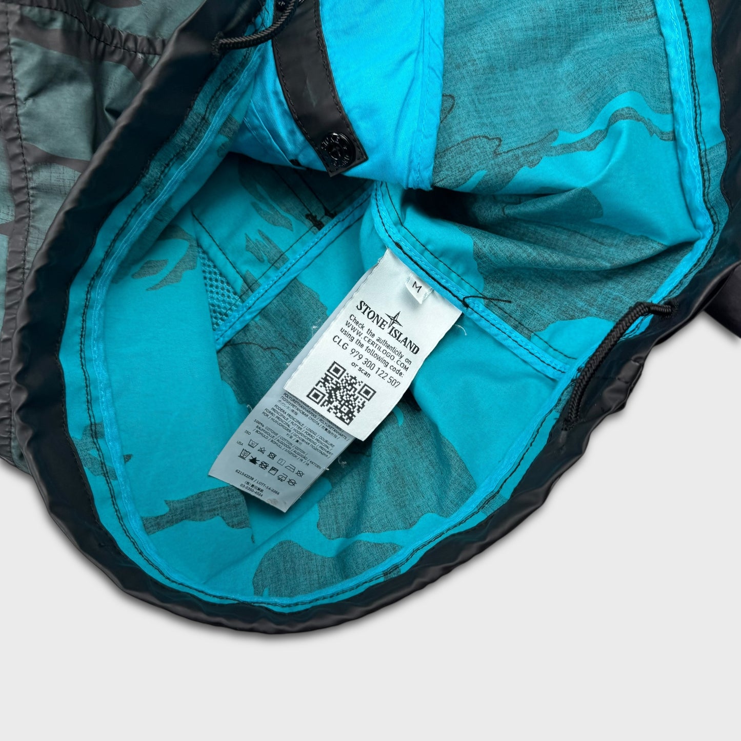 Stone Island Raso Gommato Reverse Colour Process Hooded Jacket M