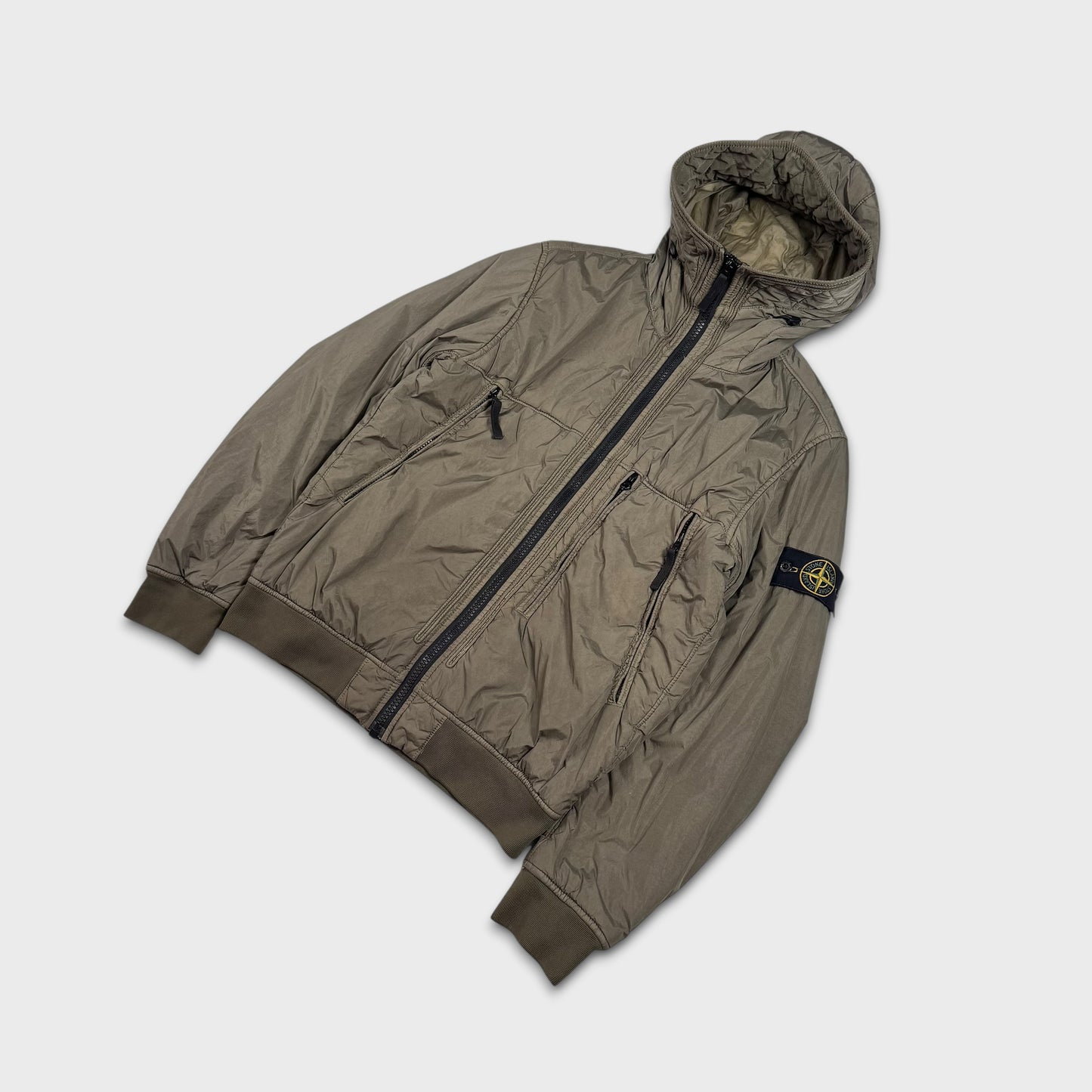 Stone Island Olive Crinkle Reps NY Jacket S