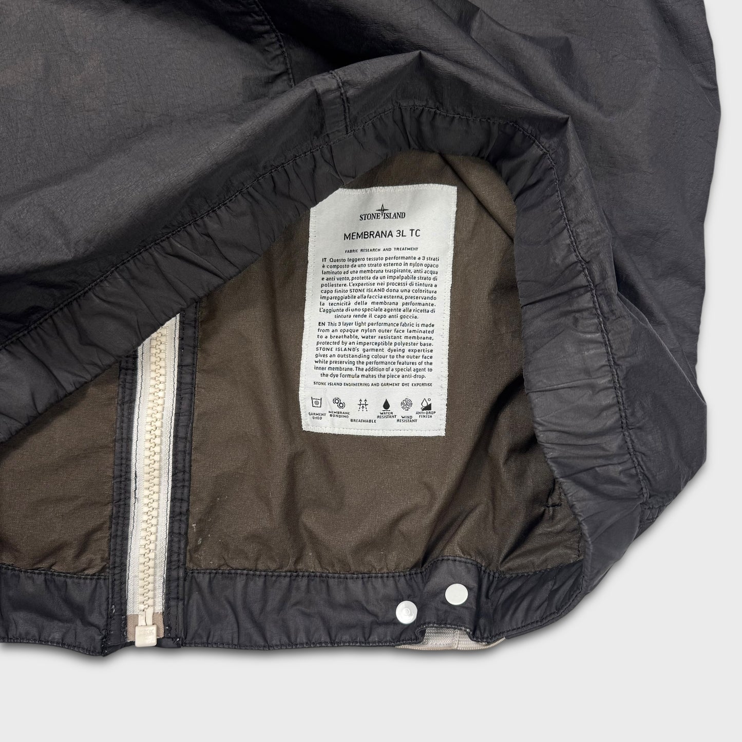 Stone Island Charcoal Membrana 3L TC Jacket L