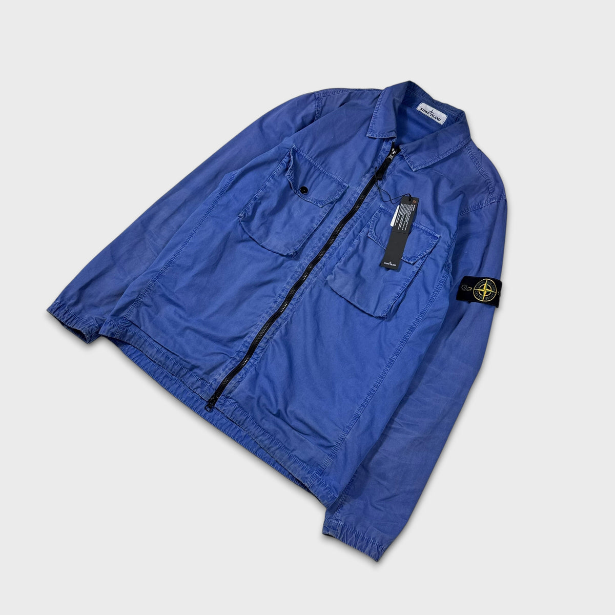 Stone Island Royal Blue Full Zip Overshirt L