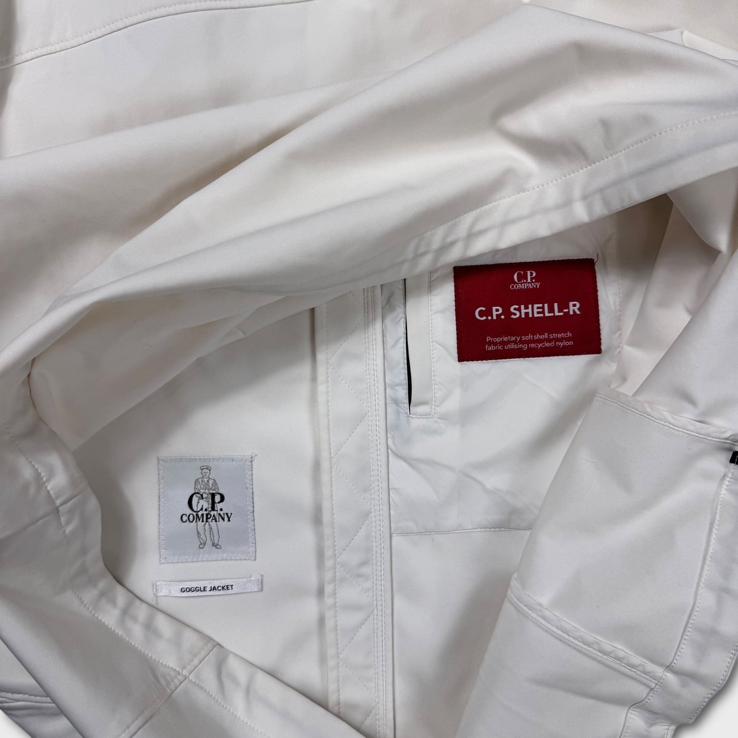 CP Company White Shell-R Goggle Jacket 3XL