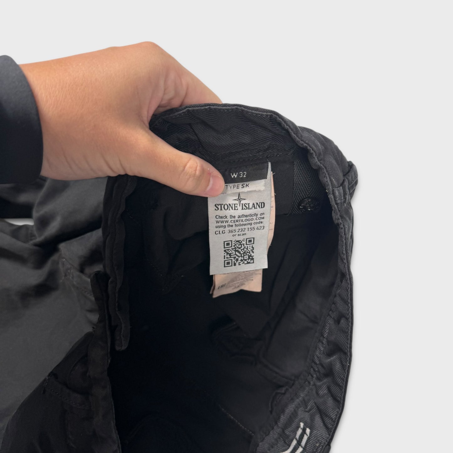 Stone Island Black Cotton Cargo Pants W30