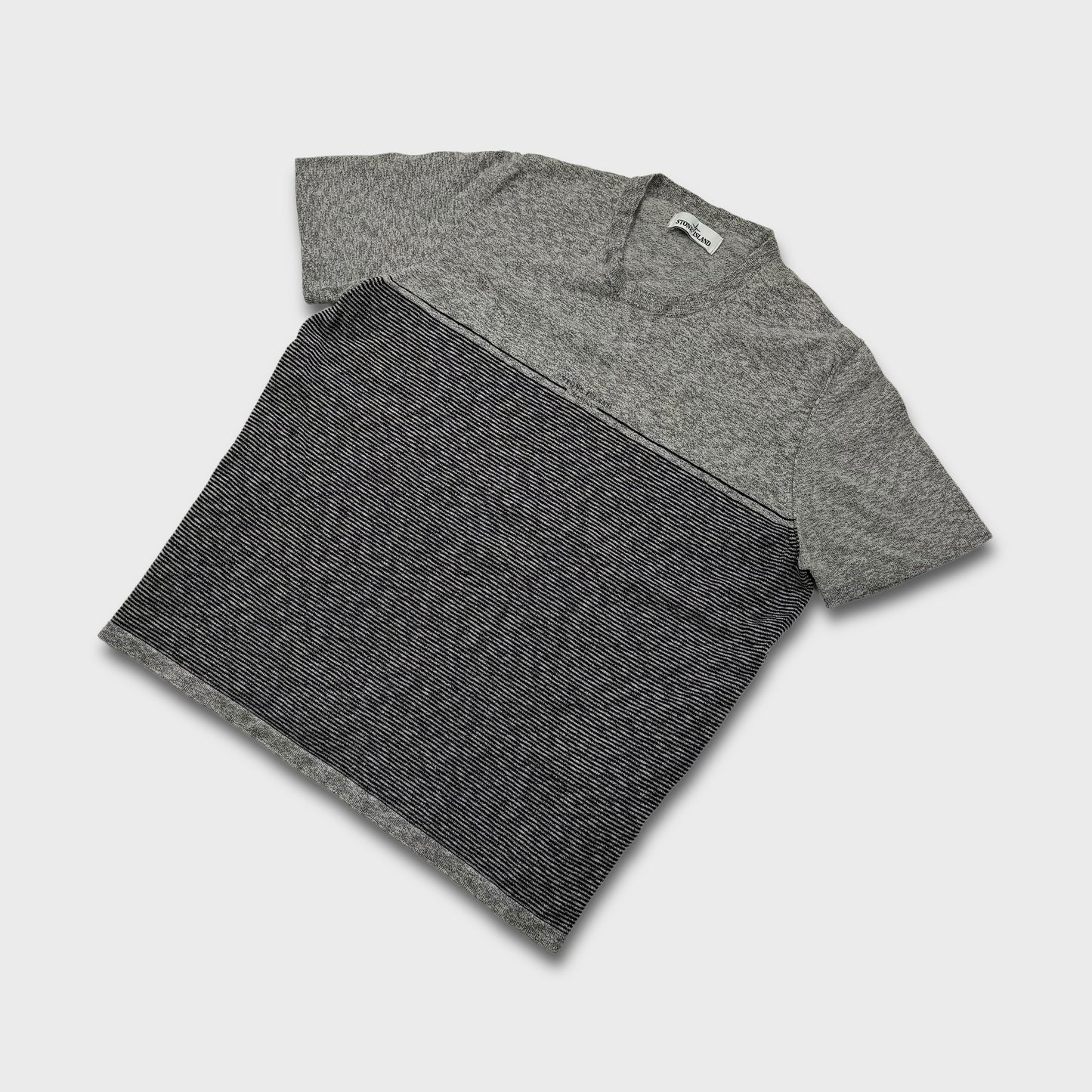 Stone Island Grey Marina Stripe Knit T-Shirt 3