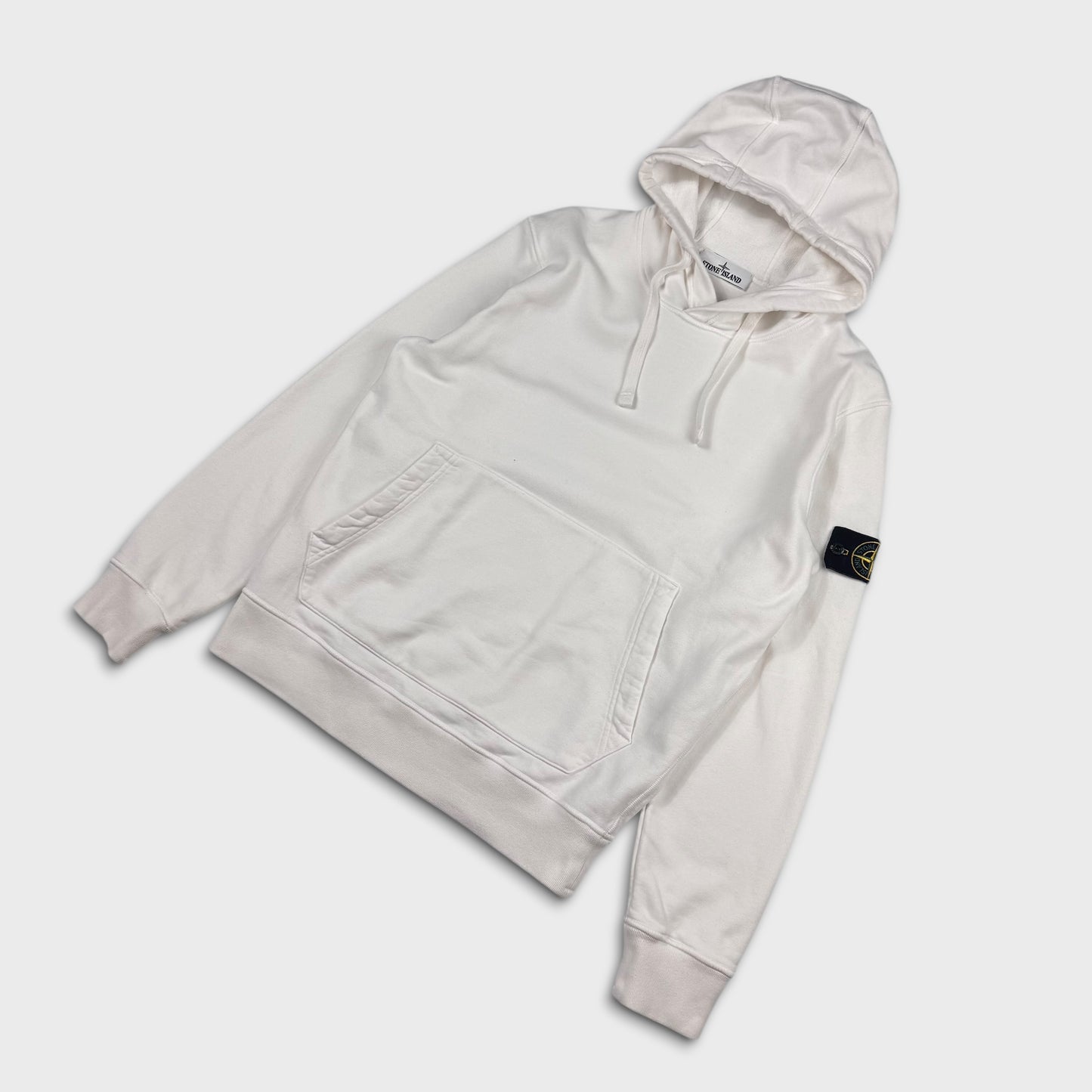 Stone Island White Pullover Hoodie M