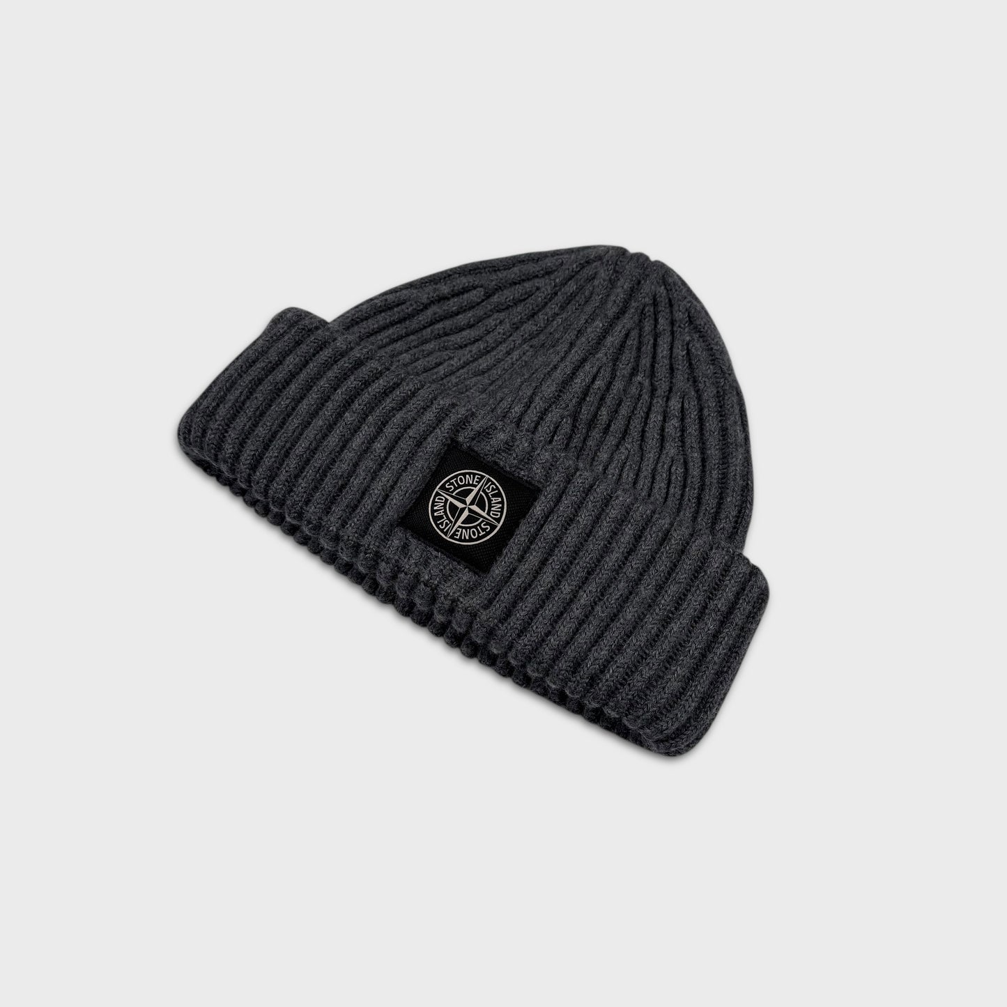 Stone Island Grey Chunky Compass Beanie S/M