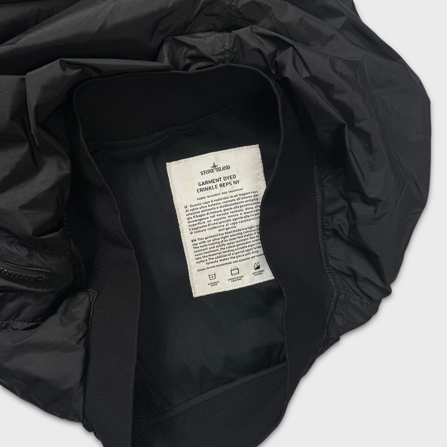 Stone Island Black Crinkle Reps NY Jacket M