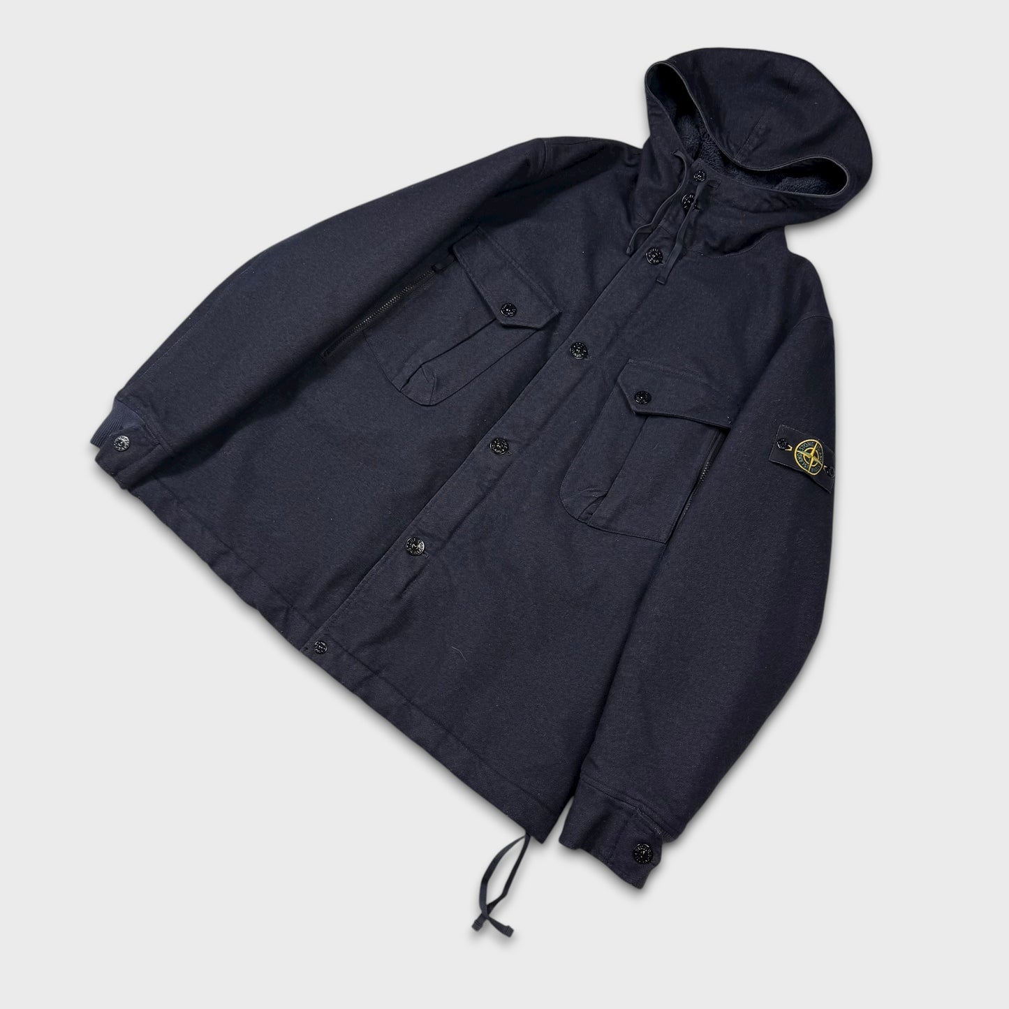 Stone Island Navy Heavyweight Saia Doppia Faccia Jacket 3XL