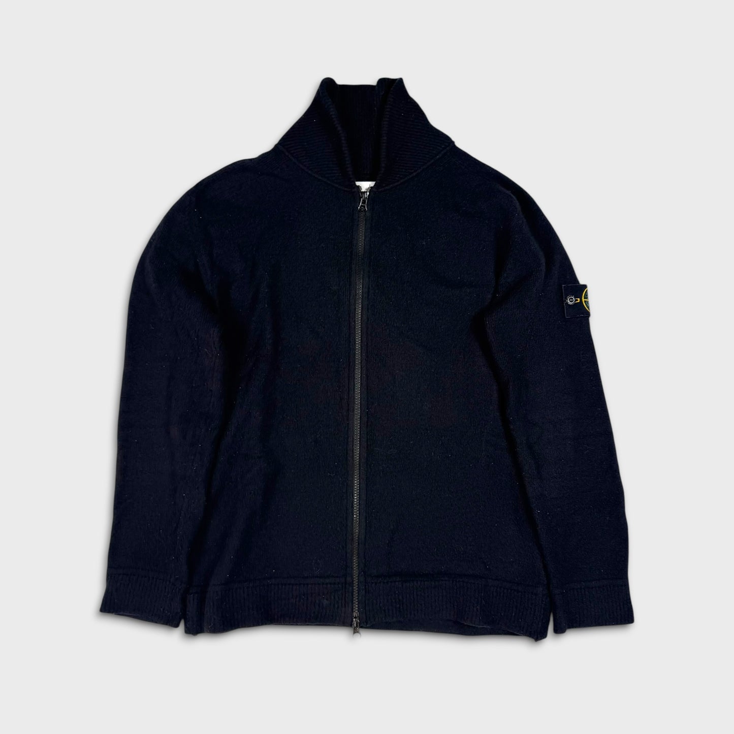 Stone Island Black Zip Cardigan Knit L
