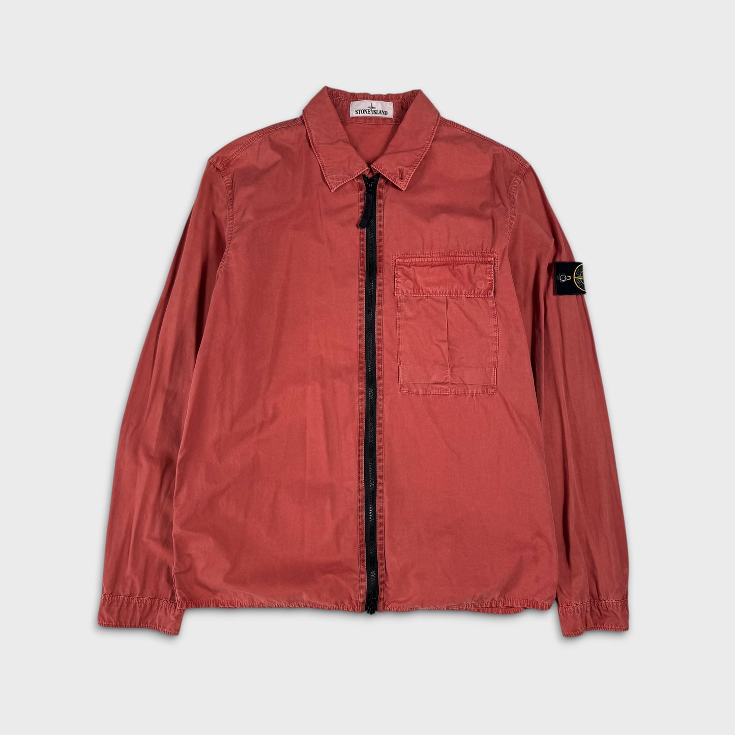 Stone Island Rust Red Zip Overshirt M