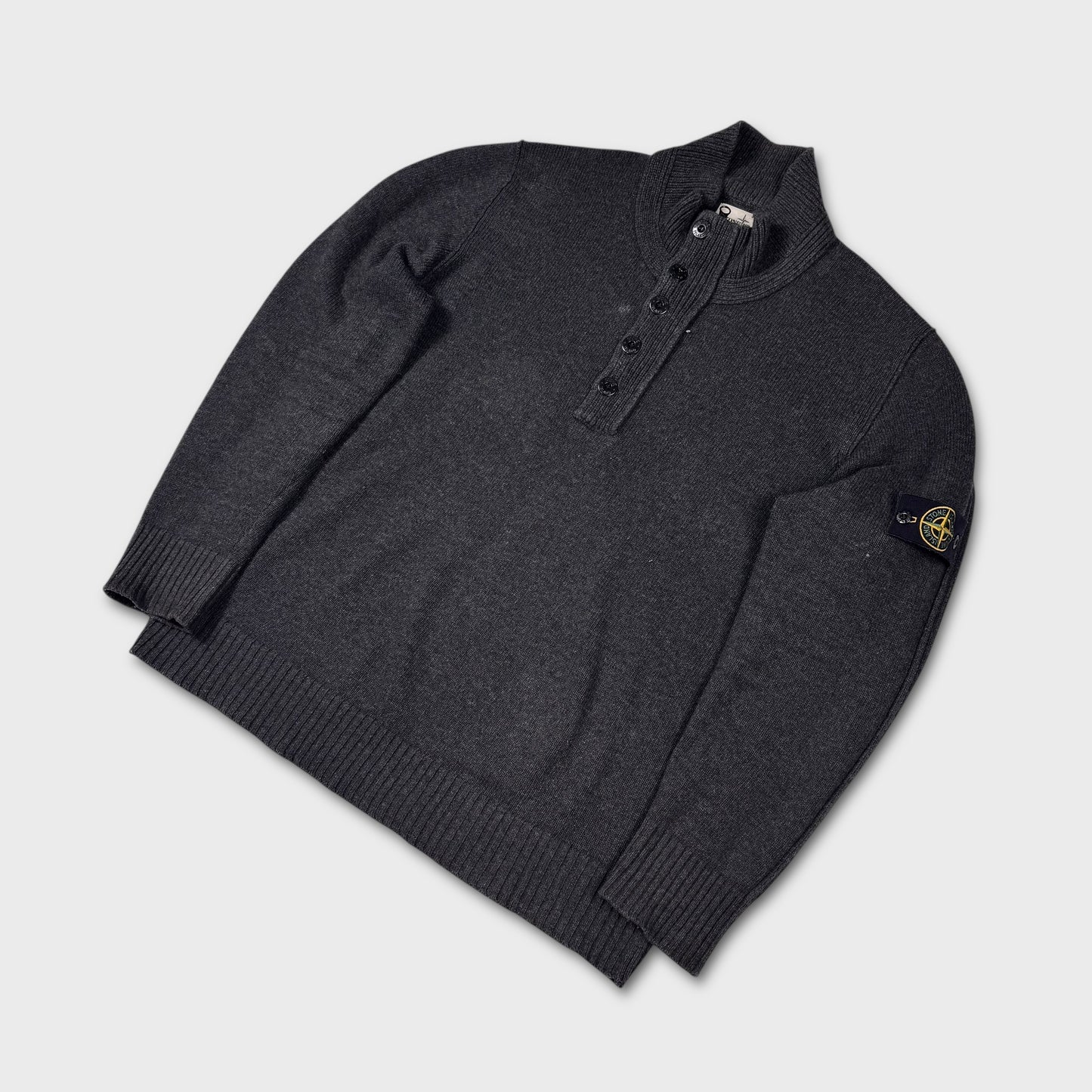Stone Island Charcoal Quarter Zip Knit 3XL
