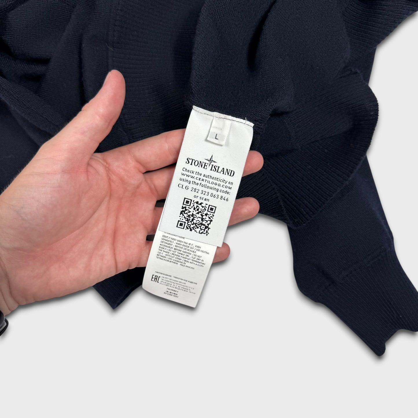 Stone Island Navy Lightweight Knit L