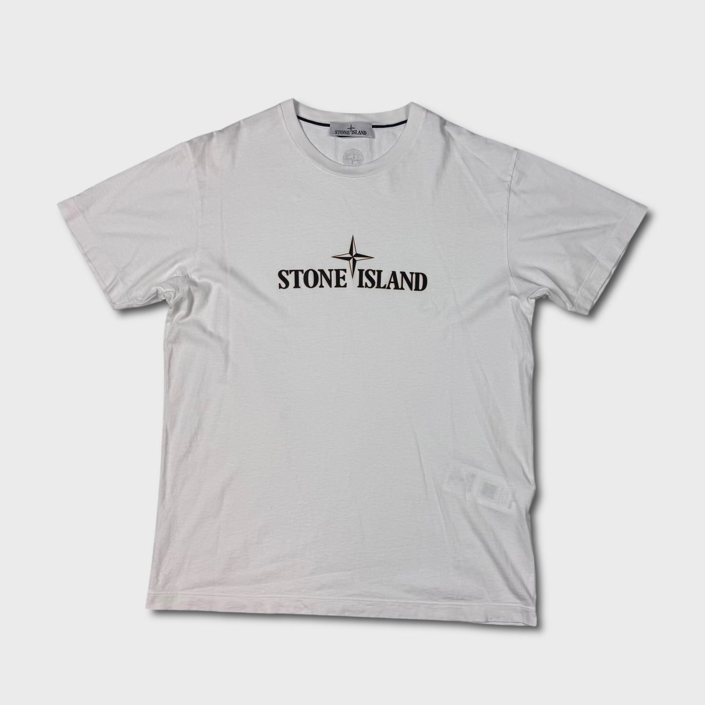 Stone Island White 3D Spellout T-Shirt XL
