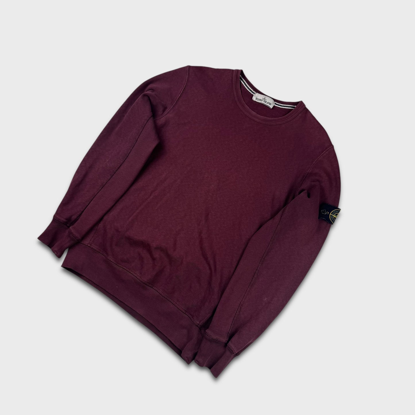 Stone Island Burgundy Crewneck Sweatshirt L