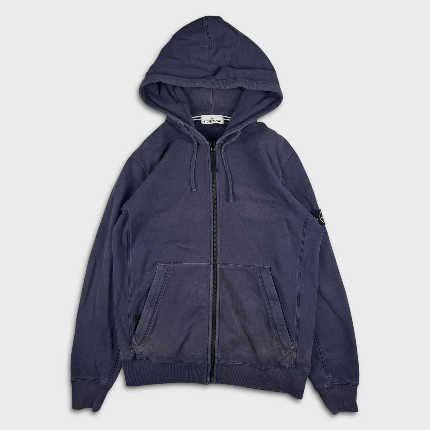 Stone Island Washed Navy Zip Hoodie XXL