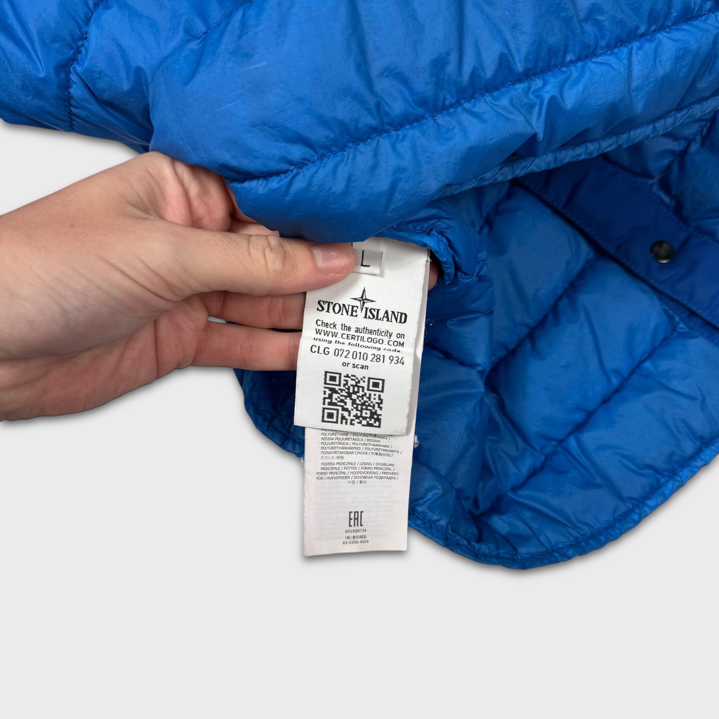 Stone Island Royal Blue Puffer Overshirt L