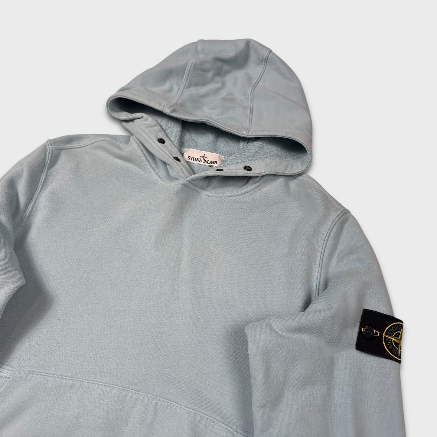 Stone Island Baby Blue Pullover Hoodie L