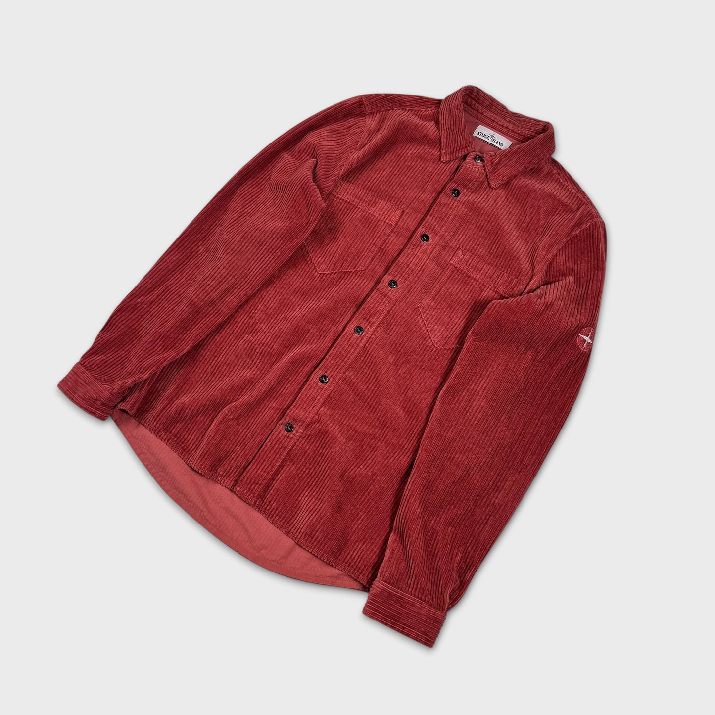 Stone Island Brick Red Corduroy Overshirt M