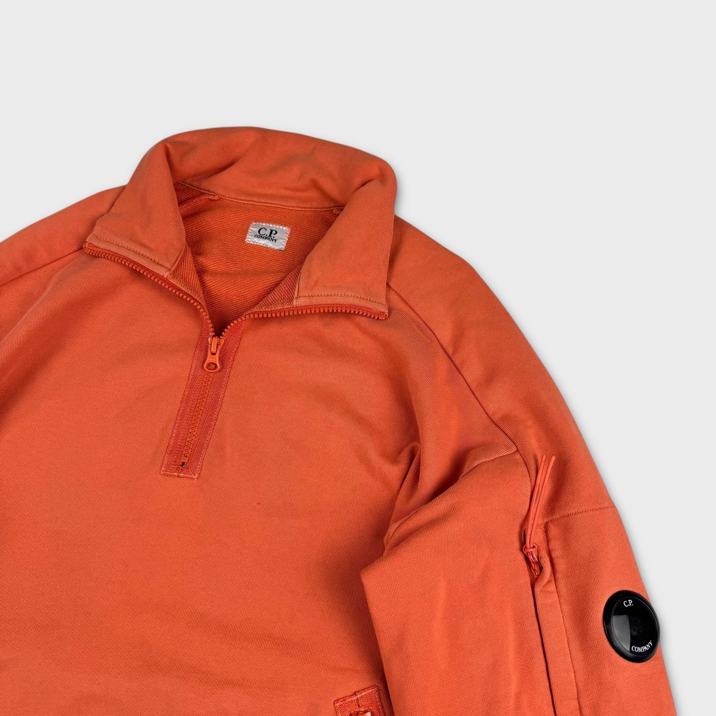 CP Company Orange Lens Quarter Zip Sweatshirt M