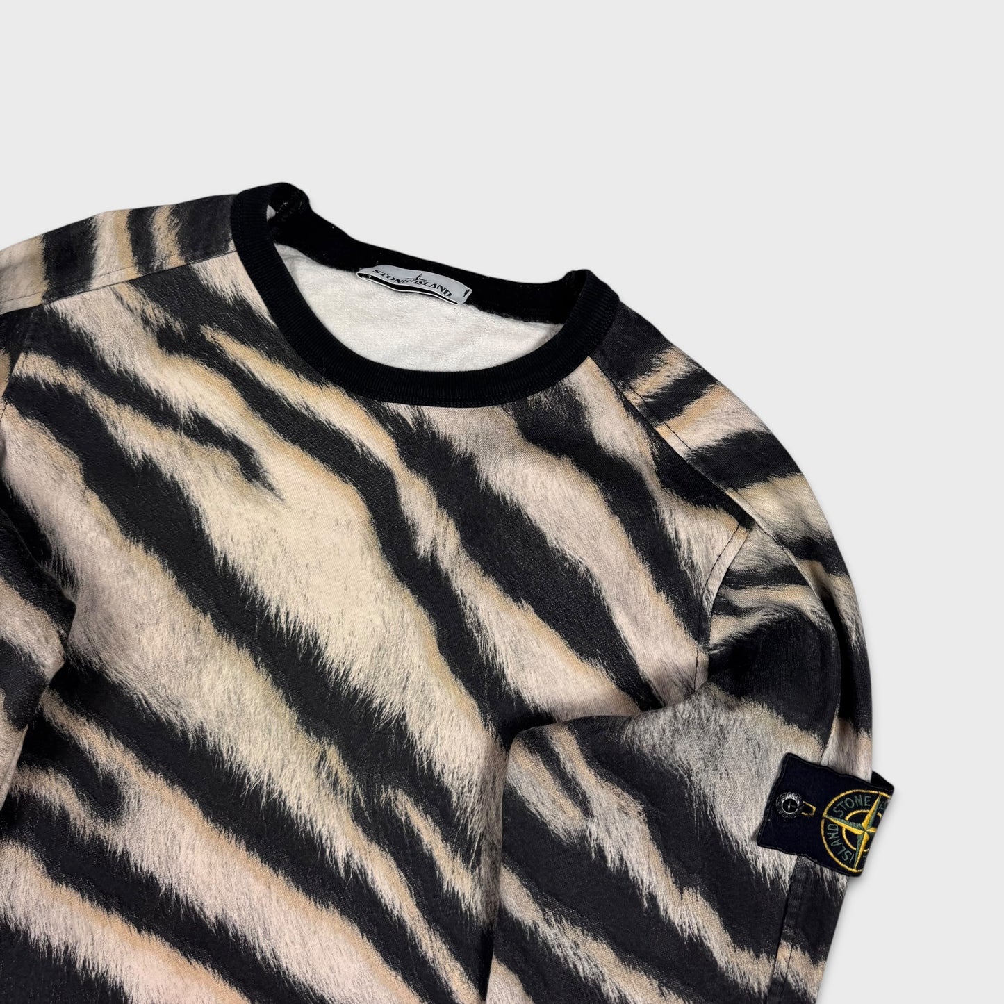 Stone Island White Tiger Crewneck Sweatshirt L