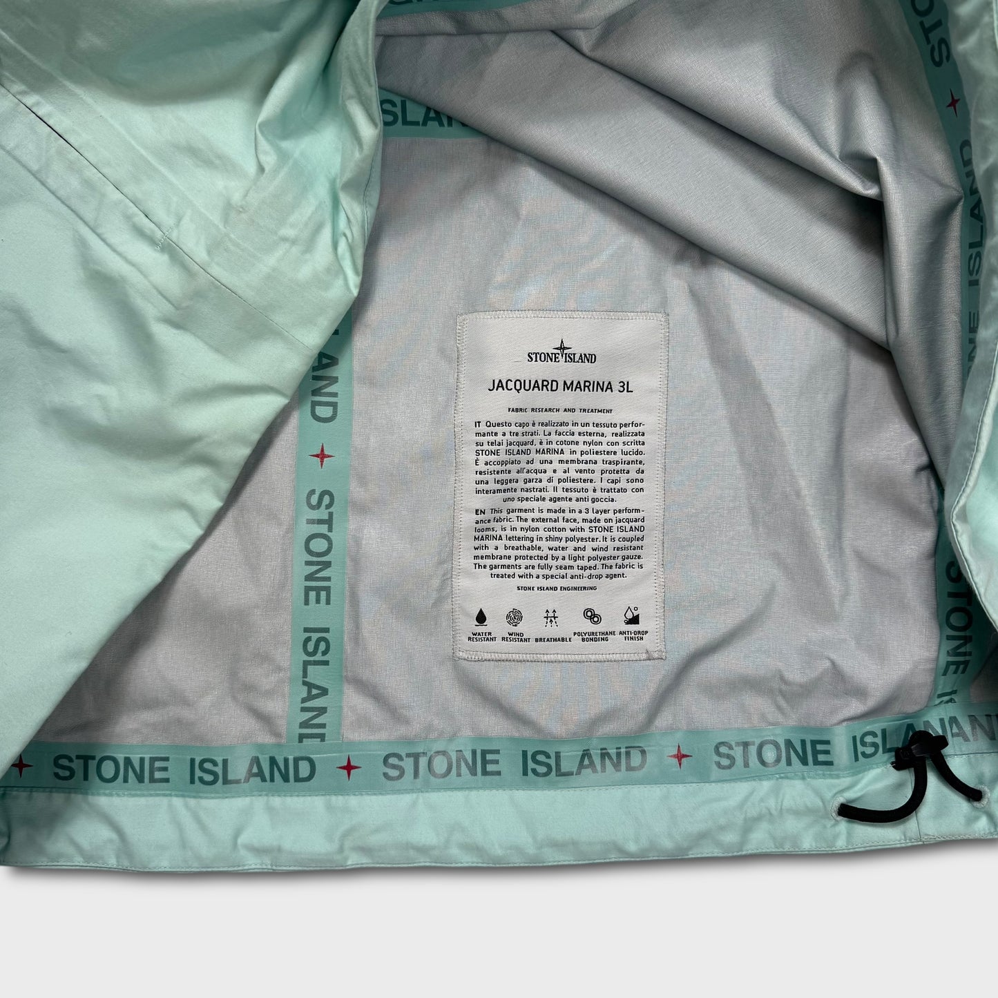 Stone Island Aqua Marina Jacquard 3L Smock Jacket XL