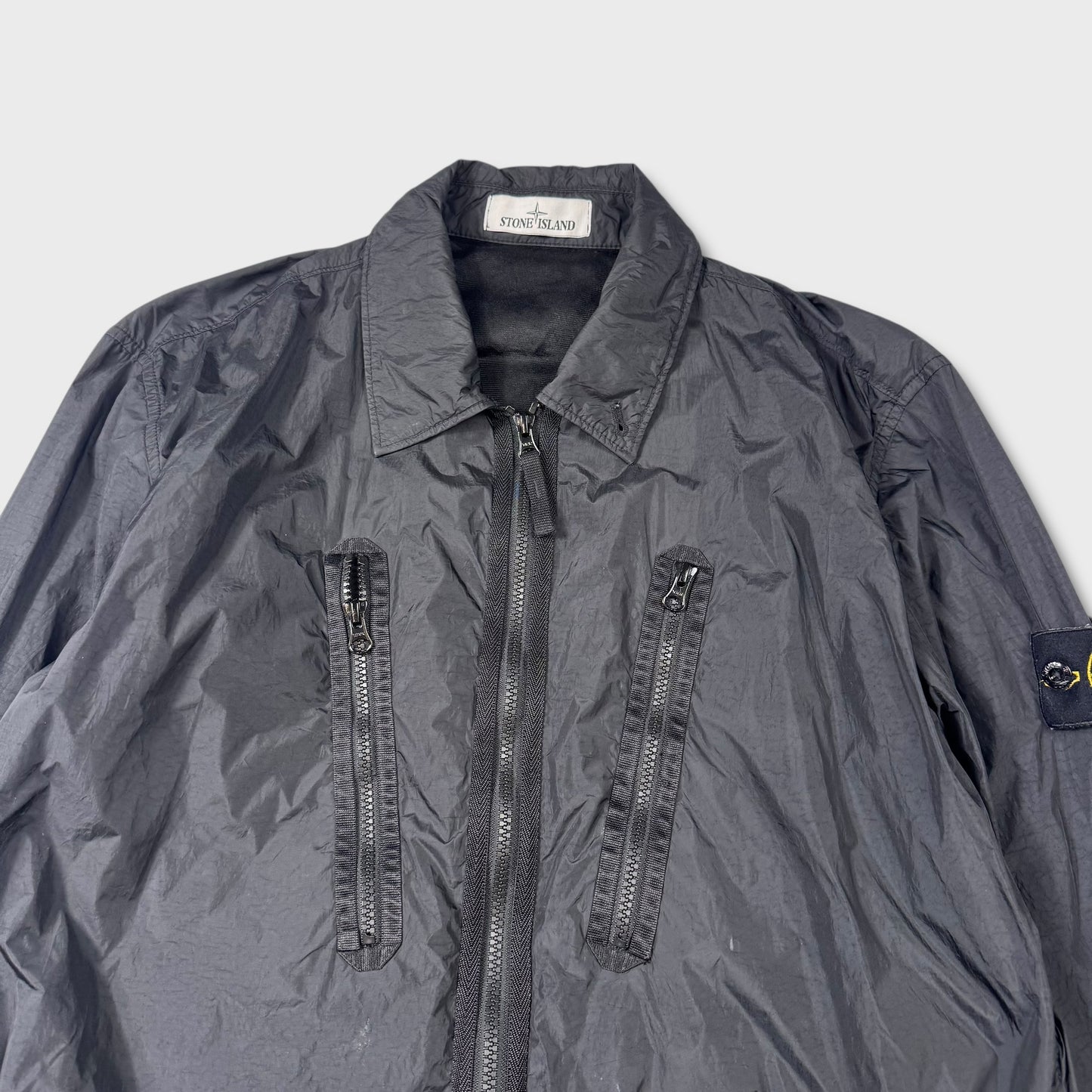 Stone Island Black Crinkle Reps Overshirt Jacket L