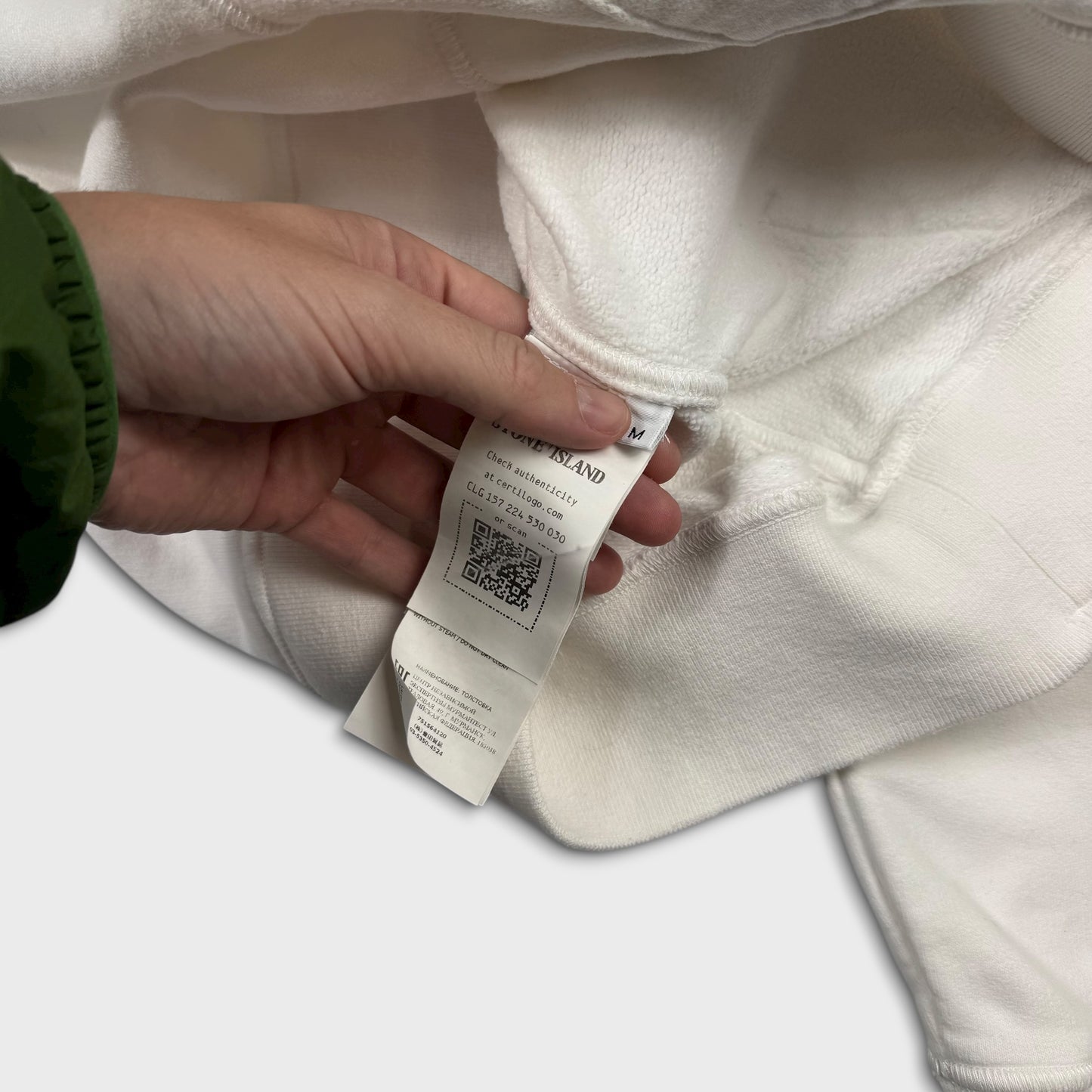 Stone Island White Pullover Hoodie M