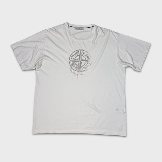 Stone Island White Compass Graphic T-Shirt XXL