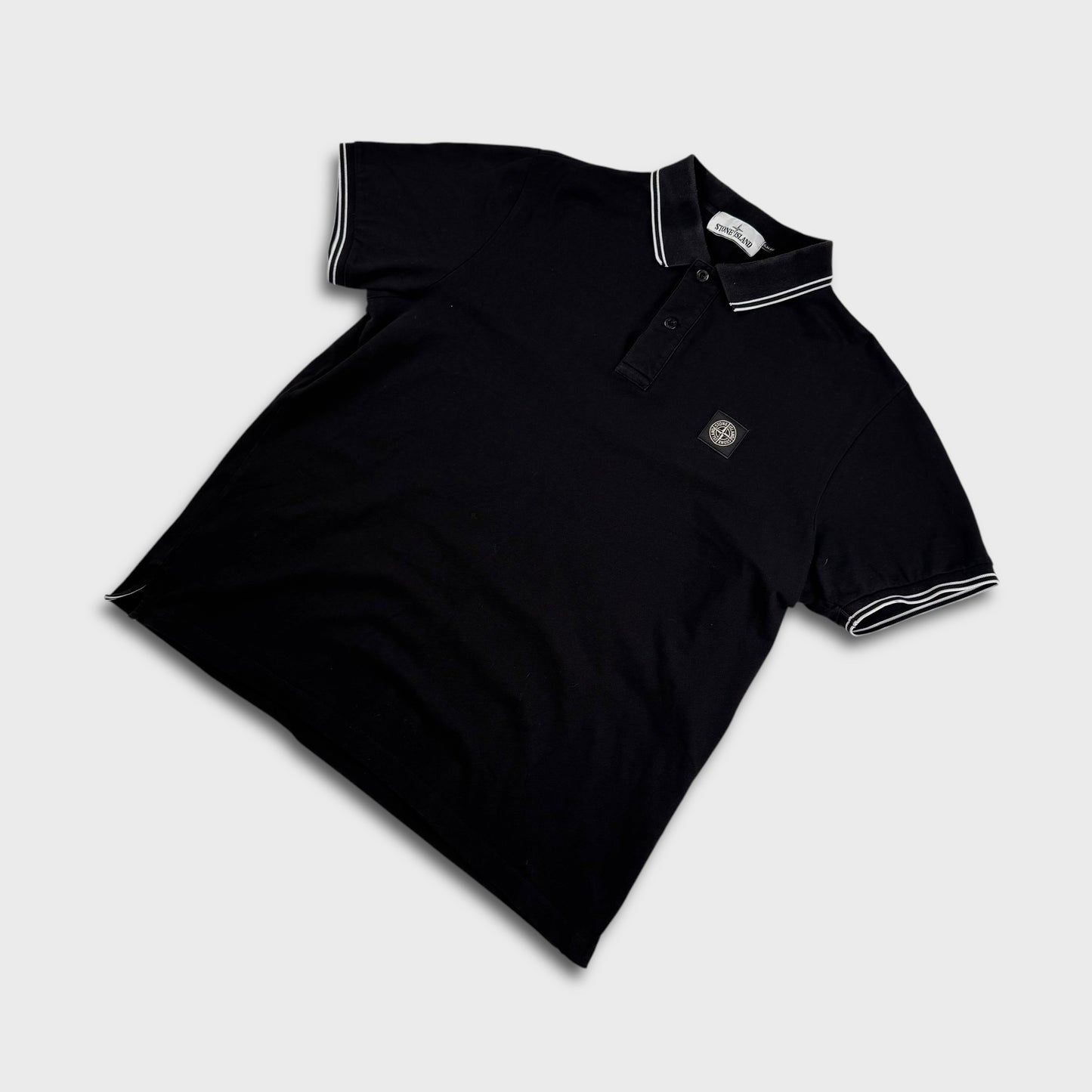 Stone Island Black Patch Polo Shirt XXL